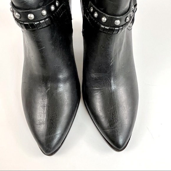 Lucky Brand Majoko Black Leather Harness Boot Heeled Bootie Women’s Size 6 - Picture 14 of 15